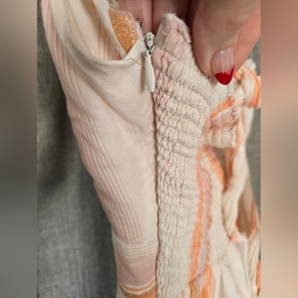 Amanda Uprichard Christie Striped Halter Jumpsuit Size Small Keyhole Front - Picture 4 of 9